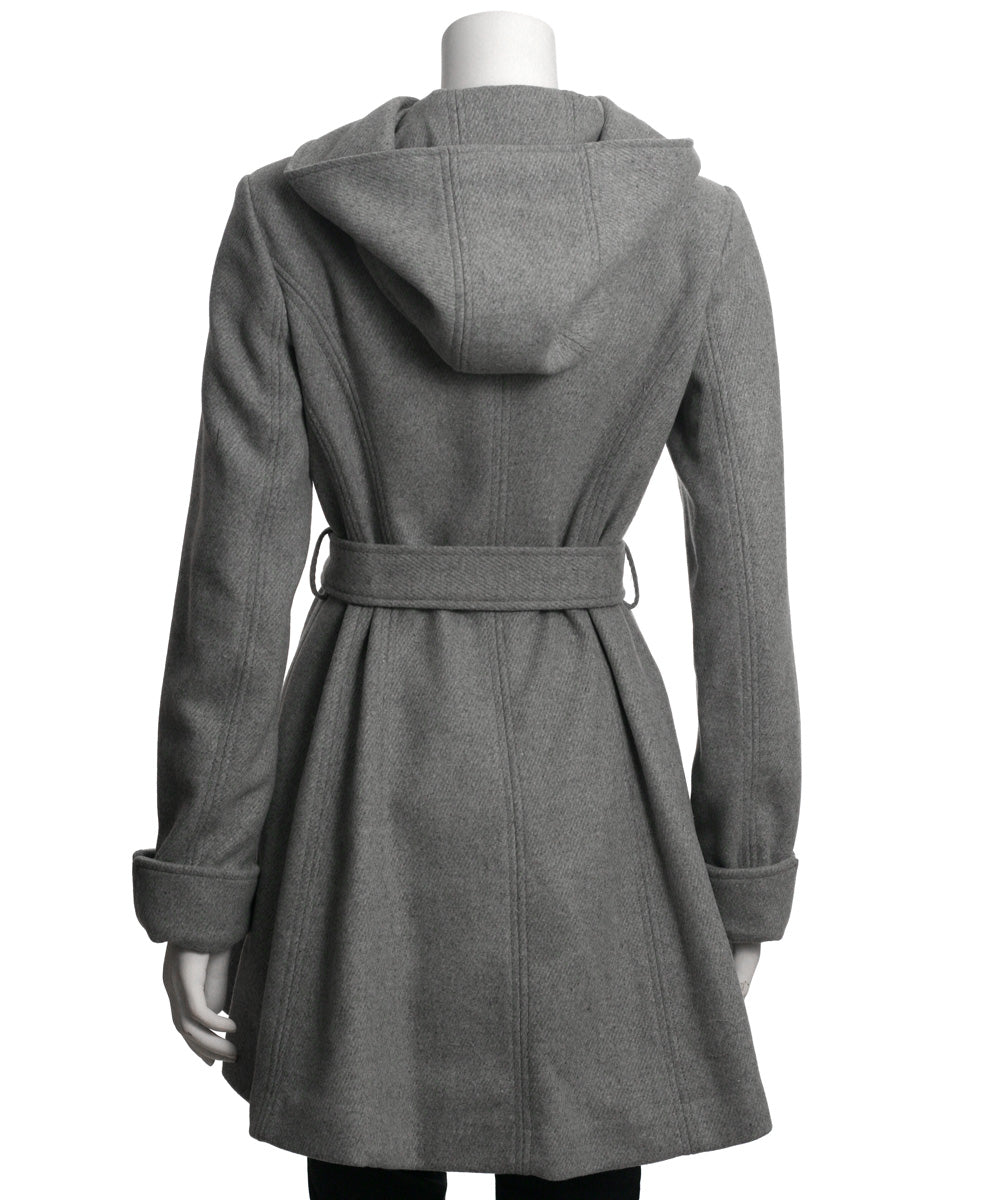 Jessica Simpson Double Breasted Hooded Coat, Heather Grey