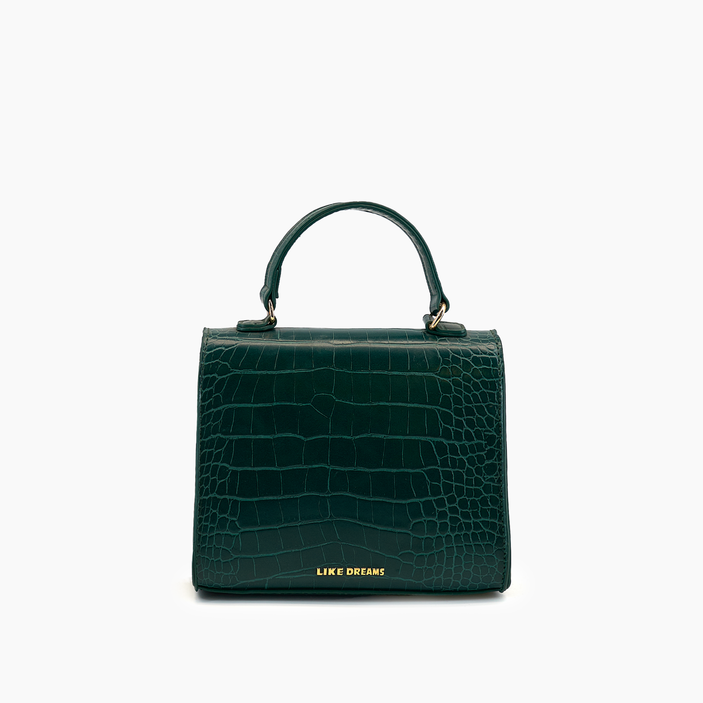 Lantern Faux Croc Mini Crossbody Purse