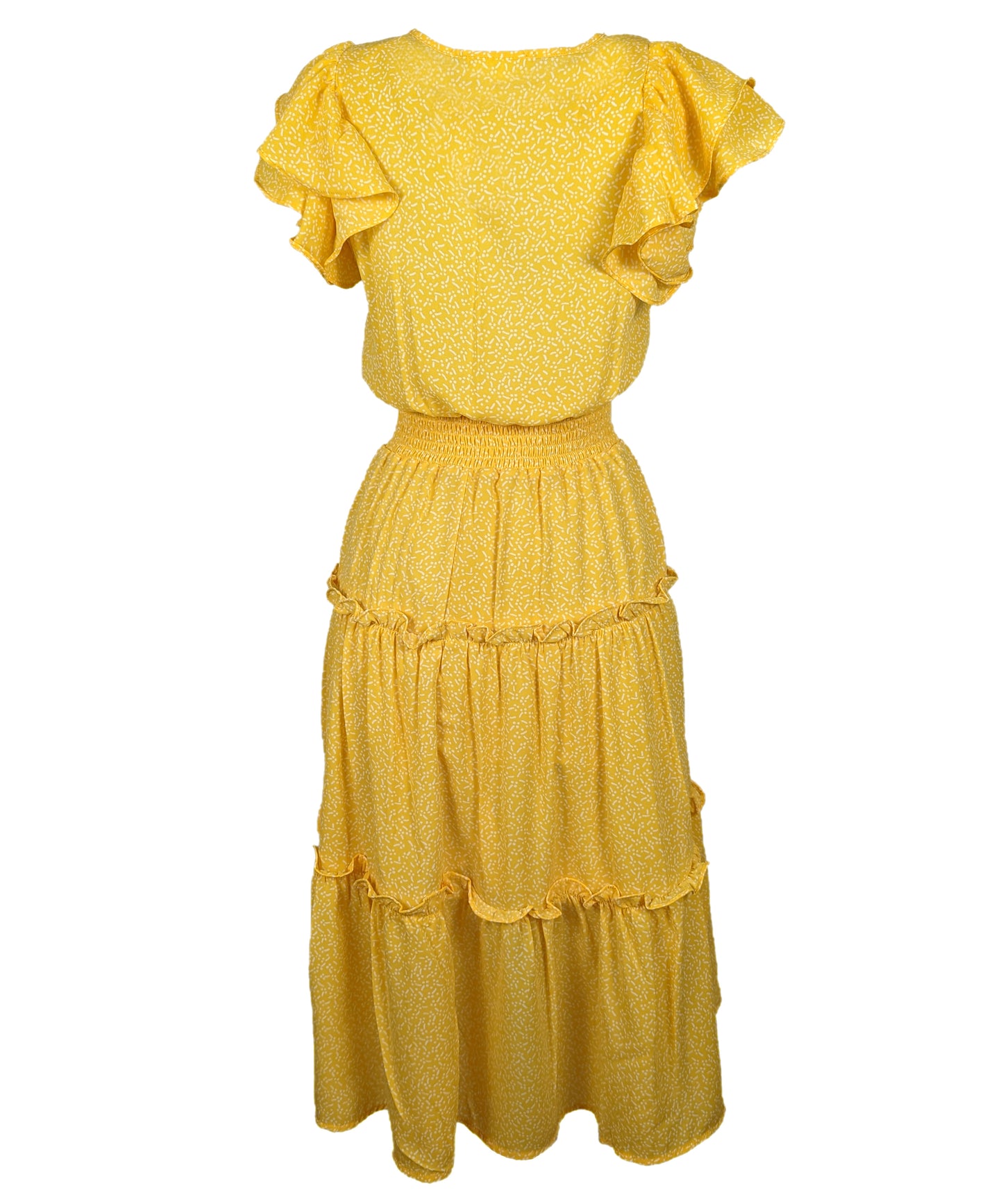 Jessica Simpson Ruffled Yellow Maxi Dress