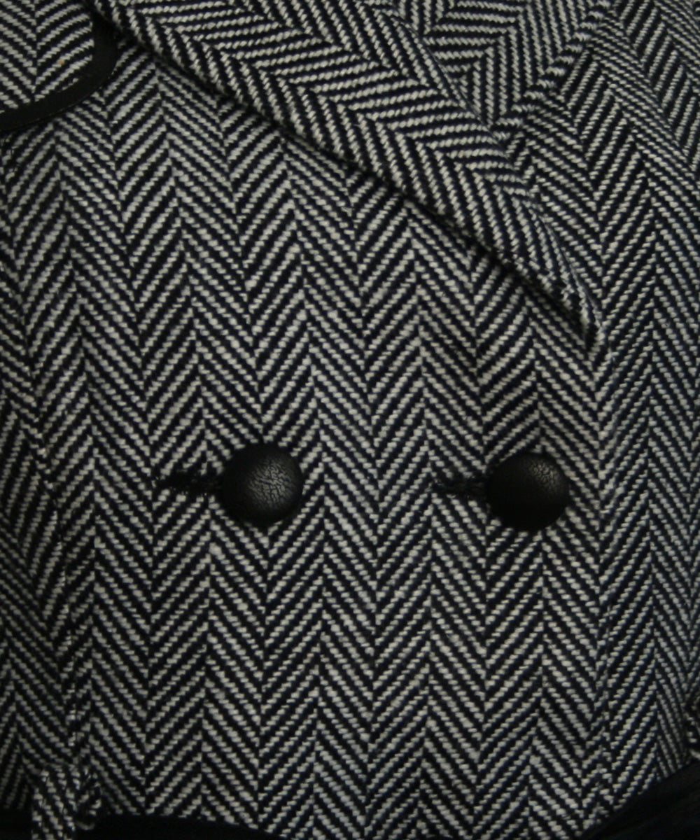 Double Zero Double Breasted A-Line Coat, Black
