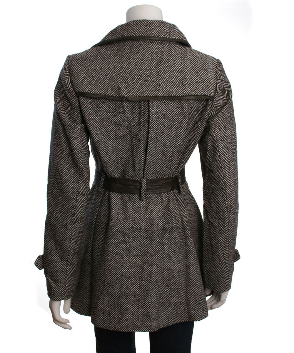 Double Zero Double Breasted A-Line Coat, Coffee