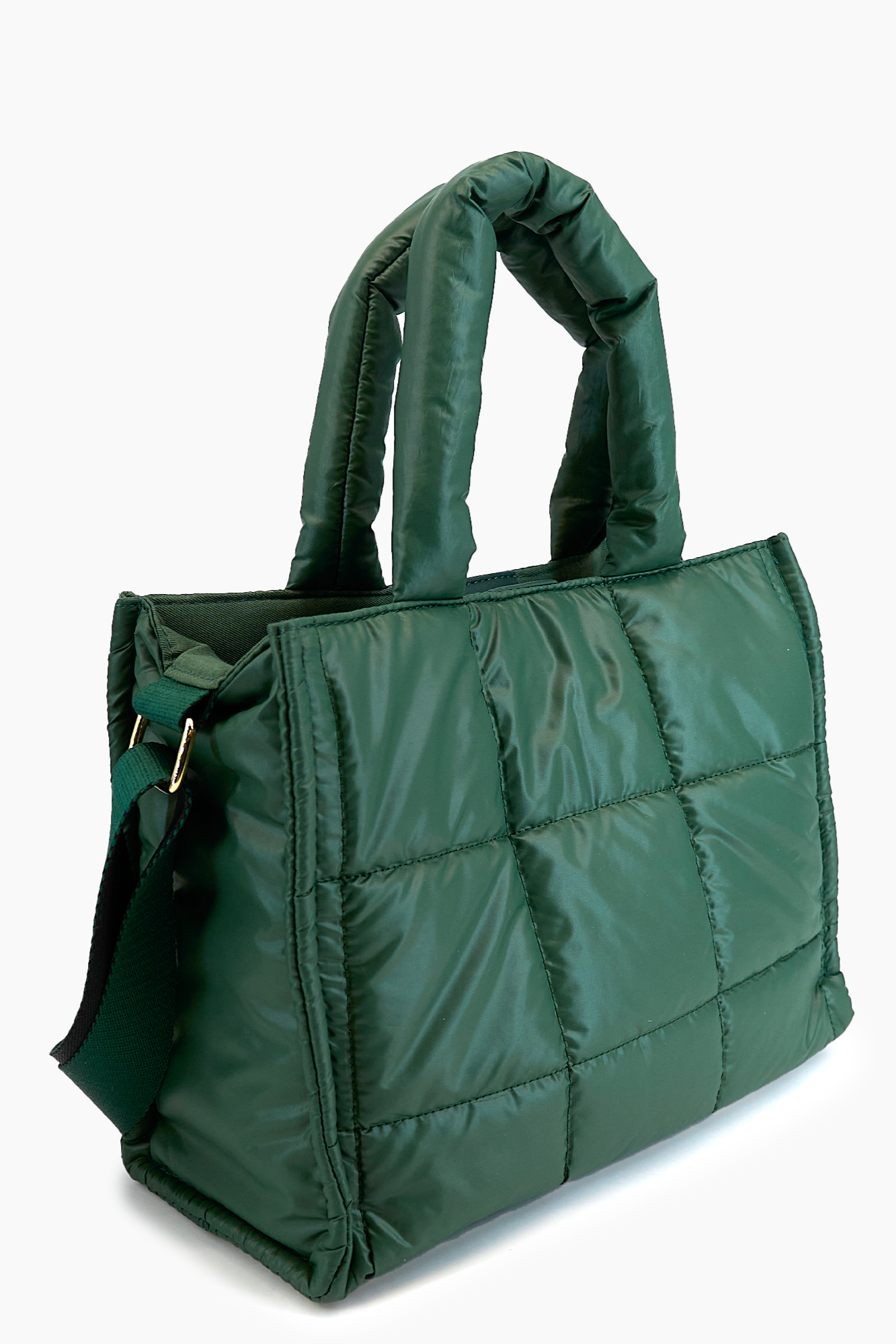 Evergreen Winter Puffer Quilted Tote Bag