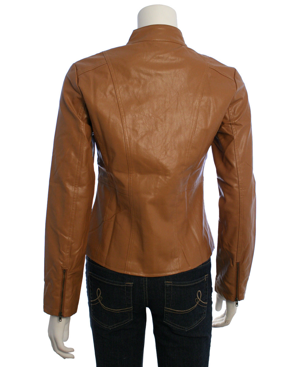 HYFVE Pleather Zip Up Biker Jacket