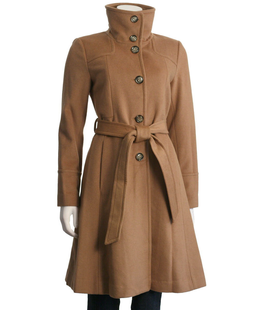 Eliza J Luxe Wool Blend A-Line Coat