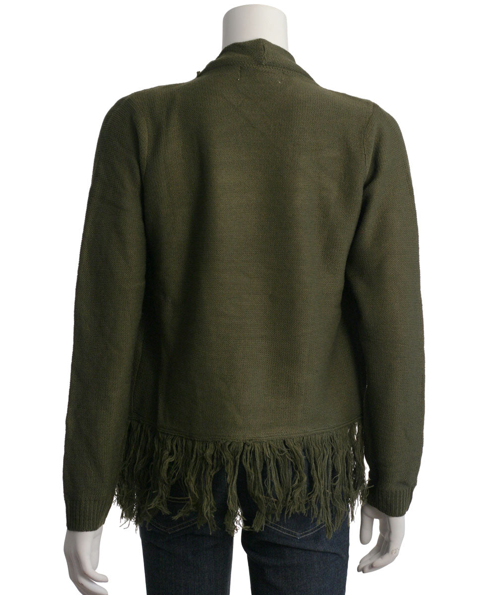 One The Land Cowl Neck Sweater with Fringe