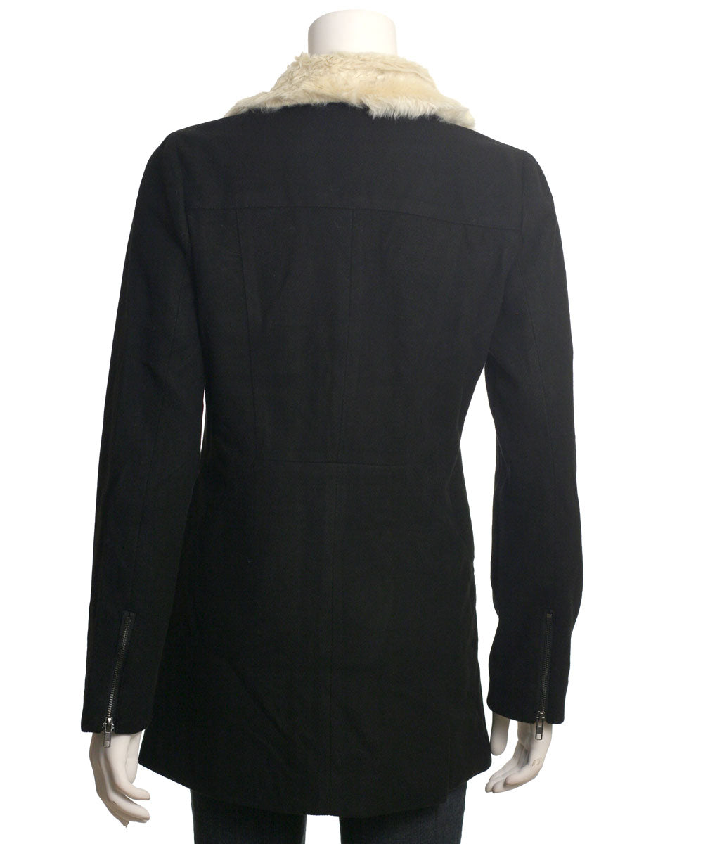 Skies Are Blue Faux Fur Collar Jacket