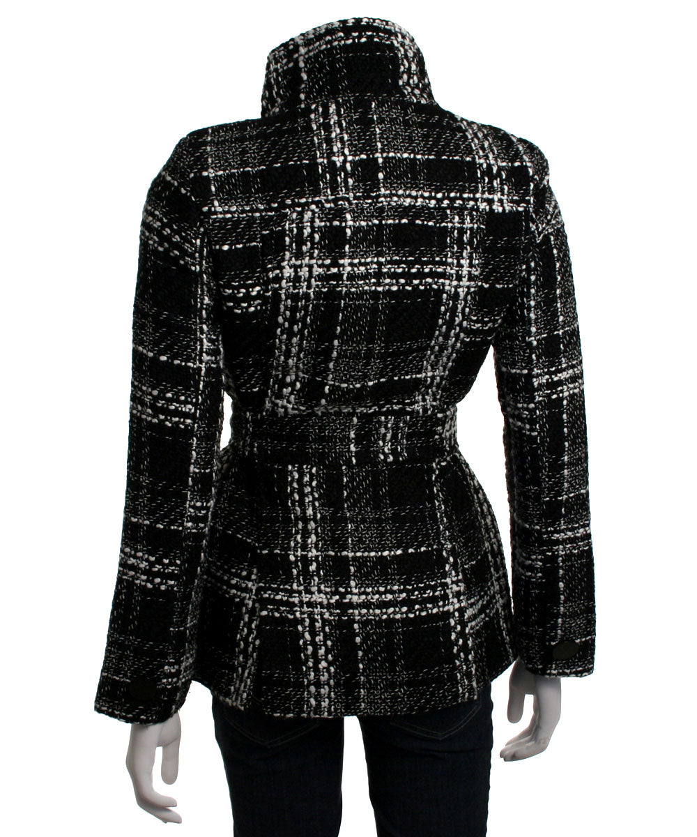 Ci Sono Black and White Double Breasted Coat