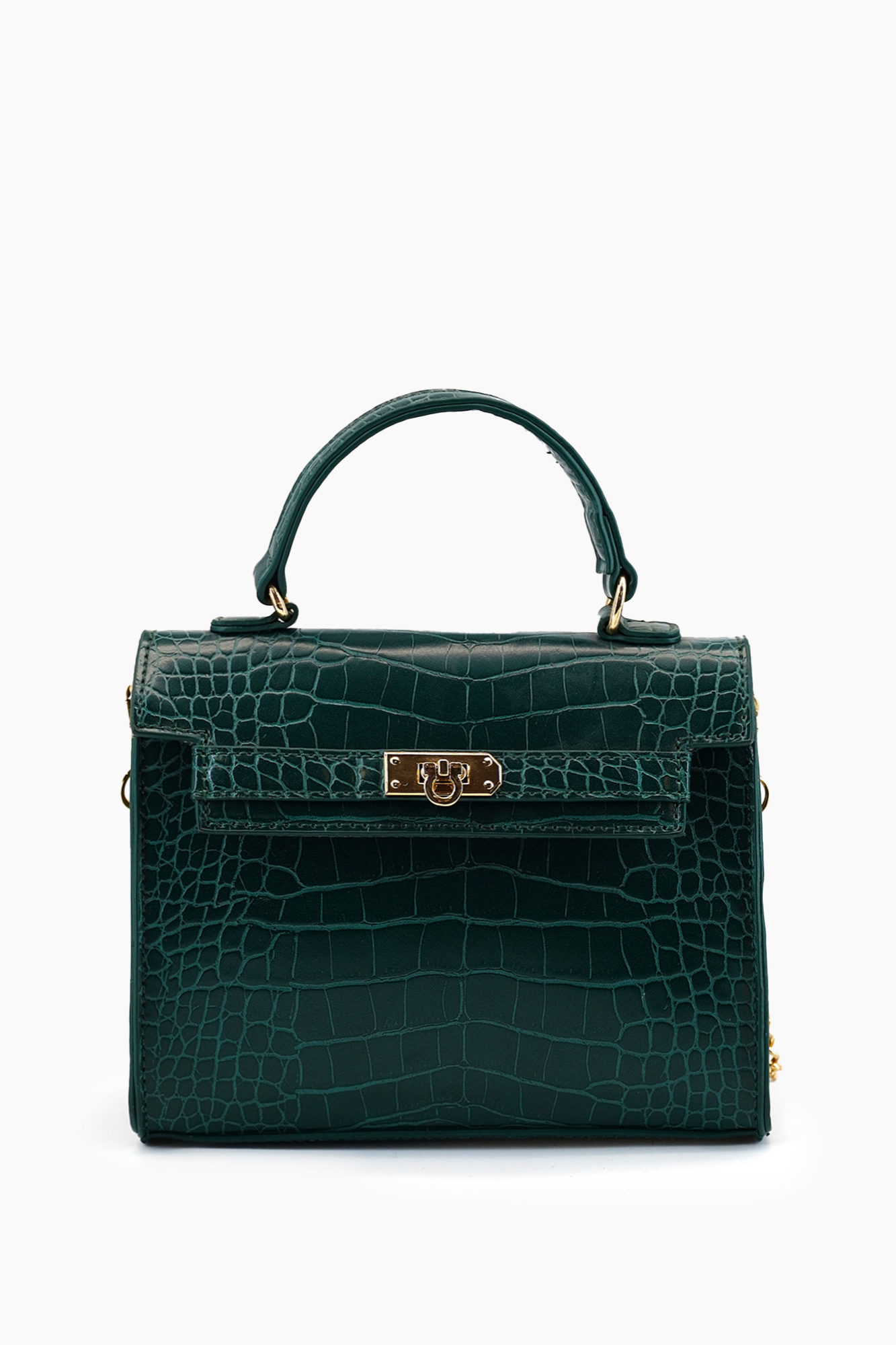 Lantern Faux Croc Mini Crossbody Purse
