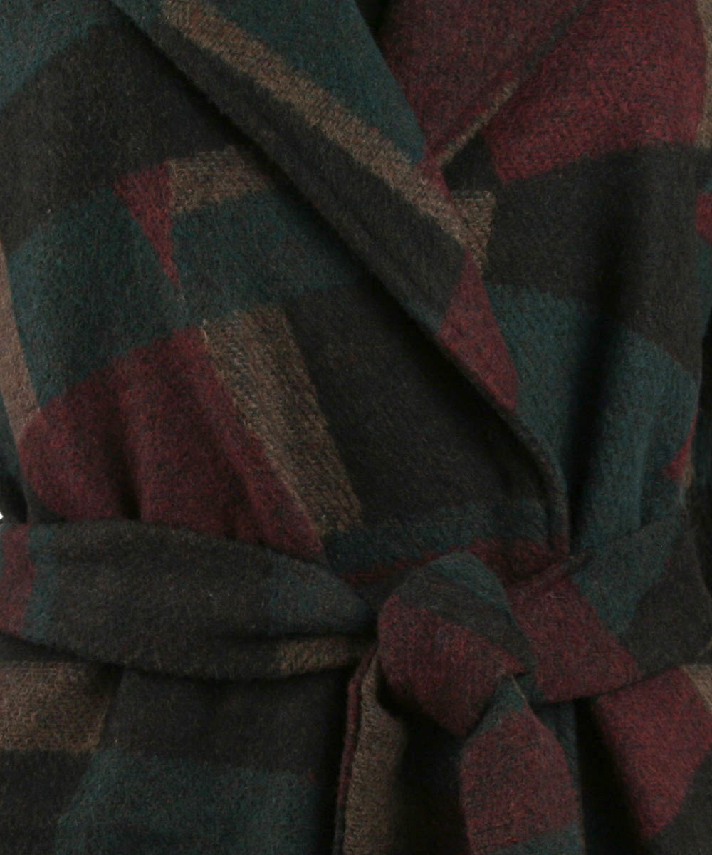 Evette & K Wool Hooded Wrap Coat