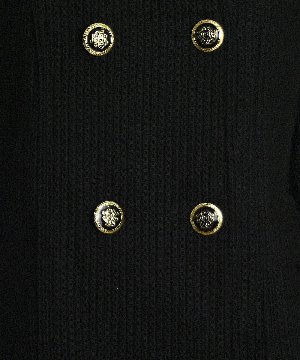 Jessica Simpson Double Breasted Military Style Pea Coat (Black)