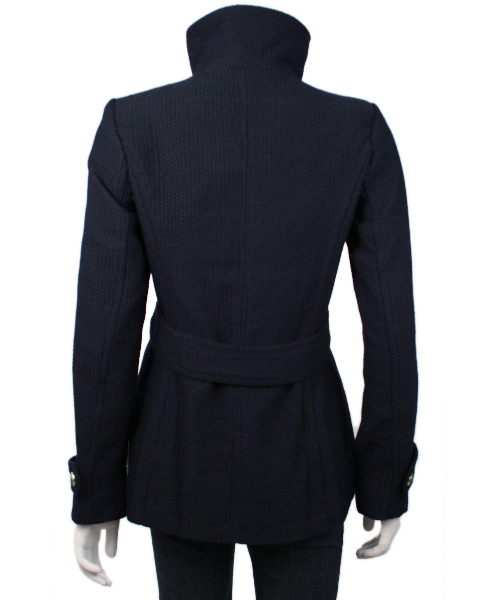 Jessica Simpson Double Breasted Military Style Pea Coat, Navy