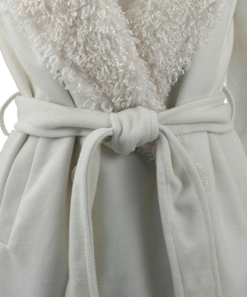 Monoreno Shawl Collar Wrap Coat