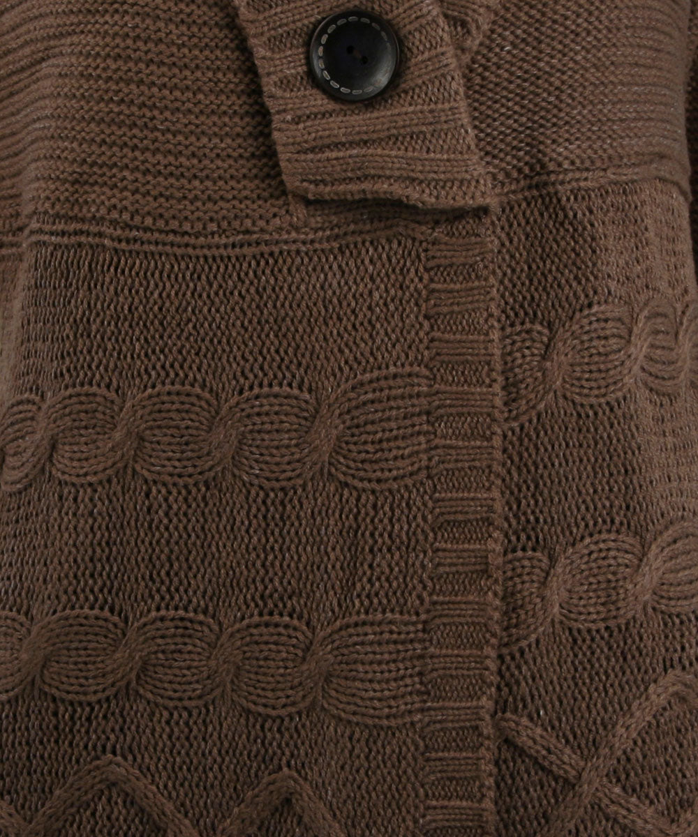 Monoreno Shawl Collar Cable Knit Cardigan