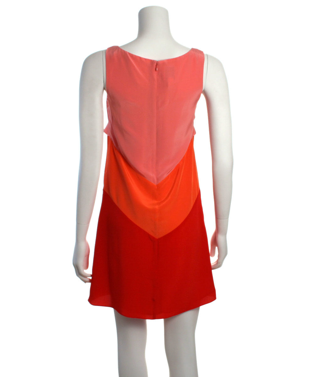 Suzi Chin Silk Color Block Dress