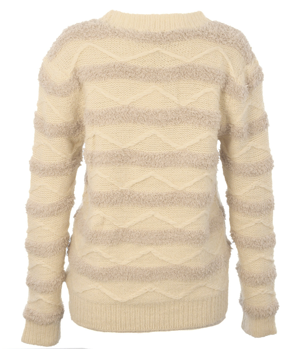 Fate by LFD Cowl Neck Chevron Knit Sweater
