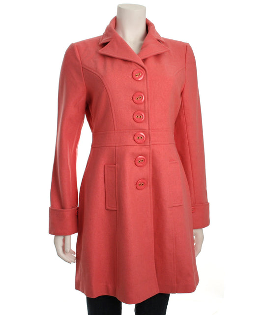 Tulle Single-Breasted Button-Down Walker Coat