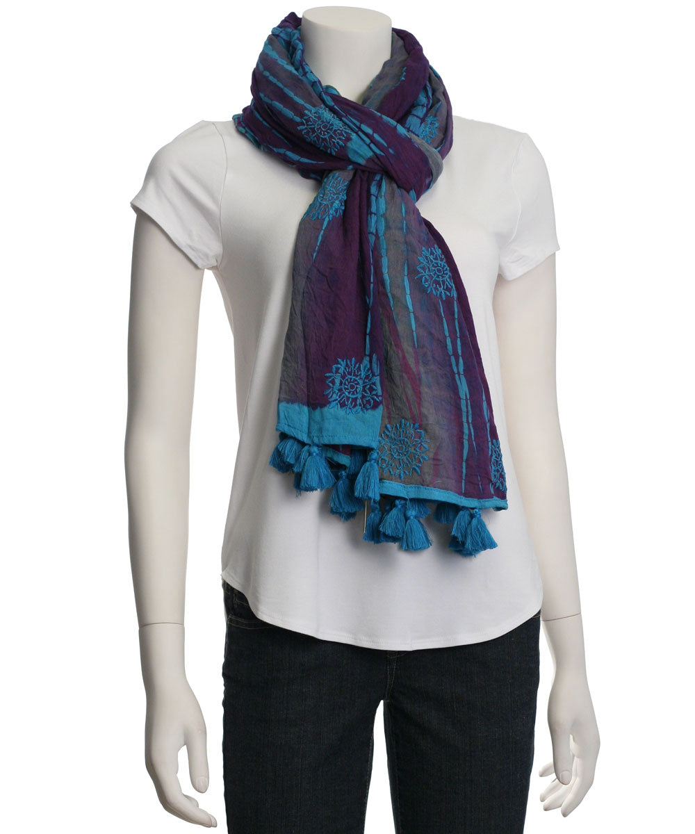 Tolani Shibori Purple Scarf