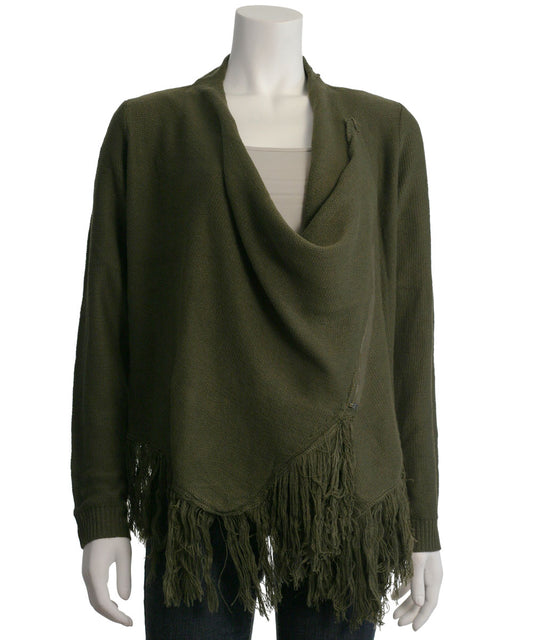 One The Land Cowl Neck Sweater with Fringe