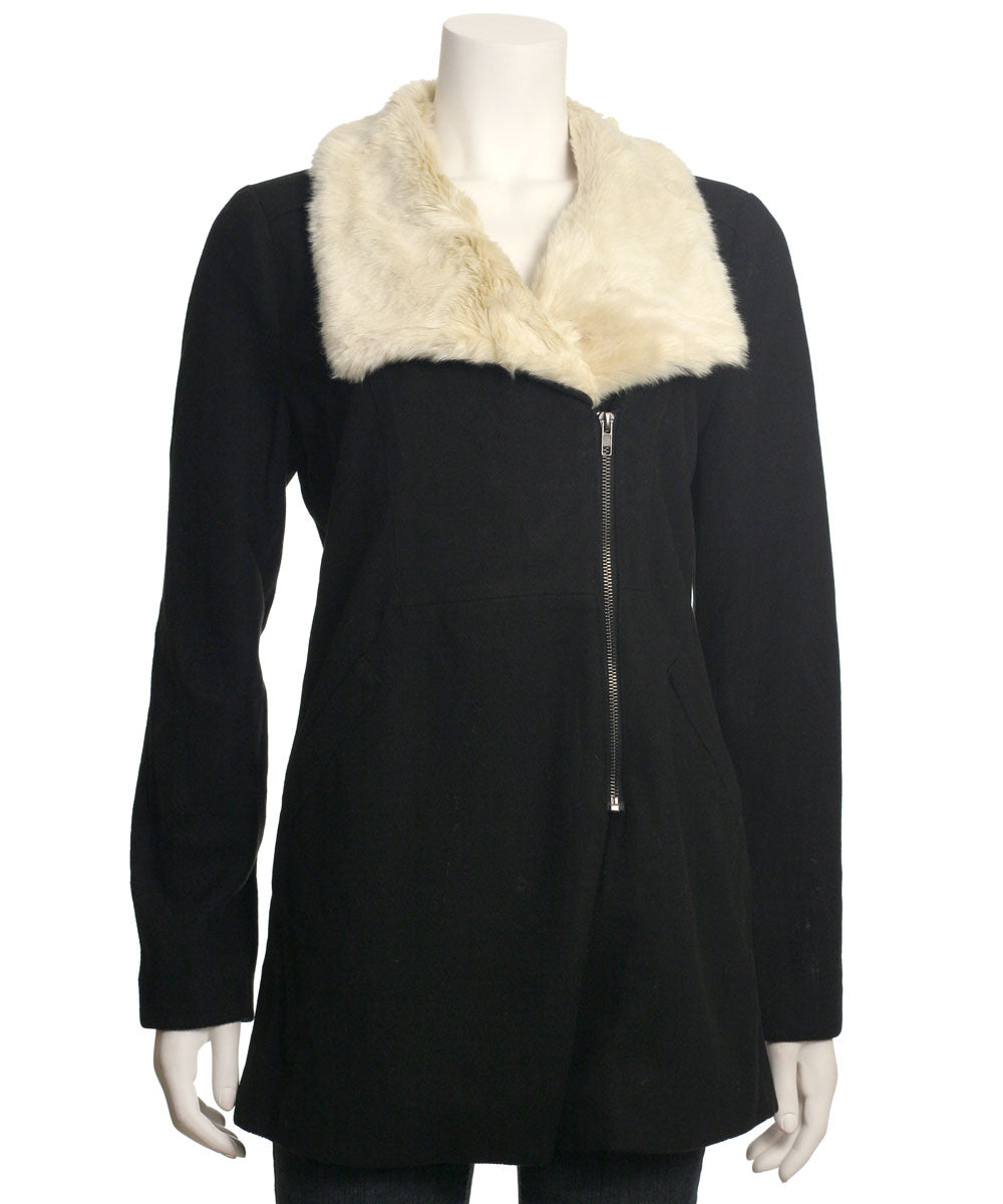 Skies Are Blue Faux Fur Collar Jacket