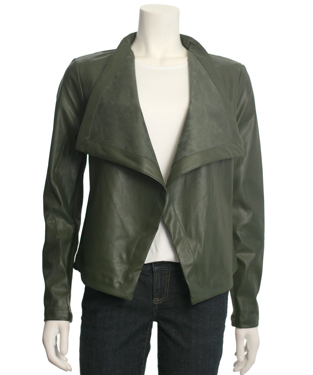 BB Dakota Gracelyn Open Front Faux Leather Jacket