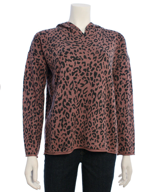 FATE by LFD Leopard Print Hoodie Sweater