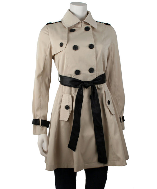 Ina Double Breasted Belted Trench Coat