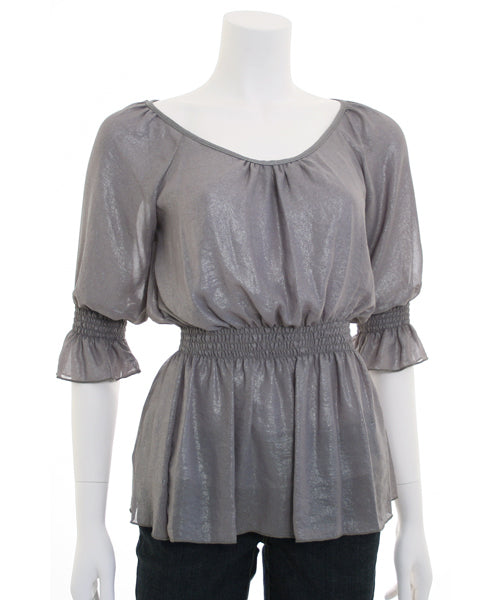 213 Industry Metallic Silver Blouse