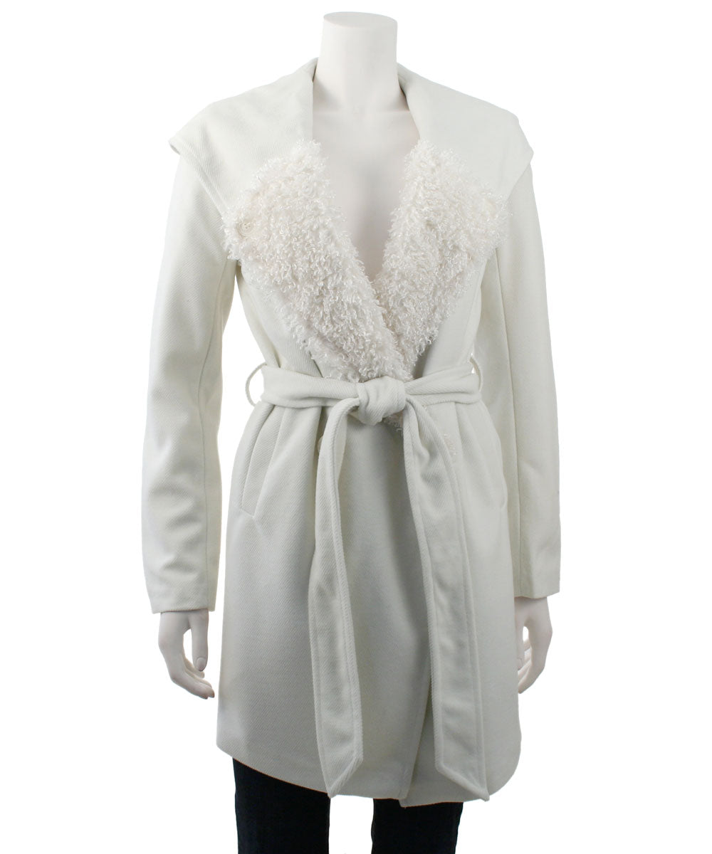 Monoreno Shawl Collar Wrap Coat