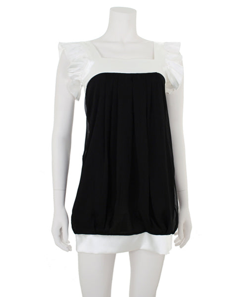 213 Industry Ruffled Black & White Dress