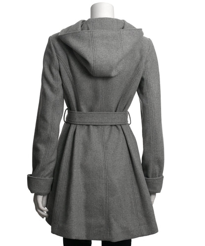 Jessica Simpson Double Breasted Hooded Coat, Heather Grey