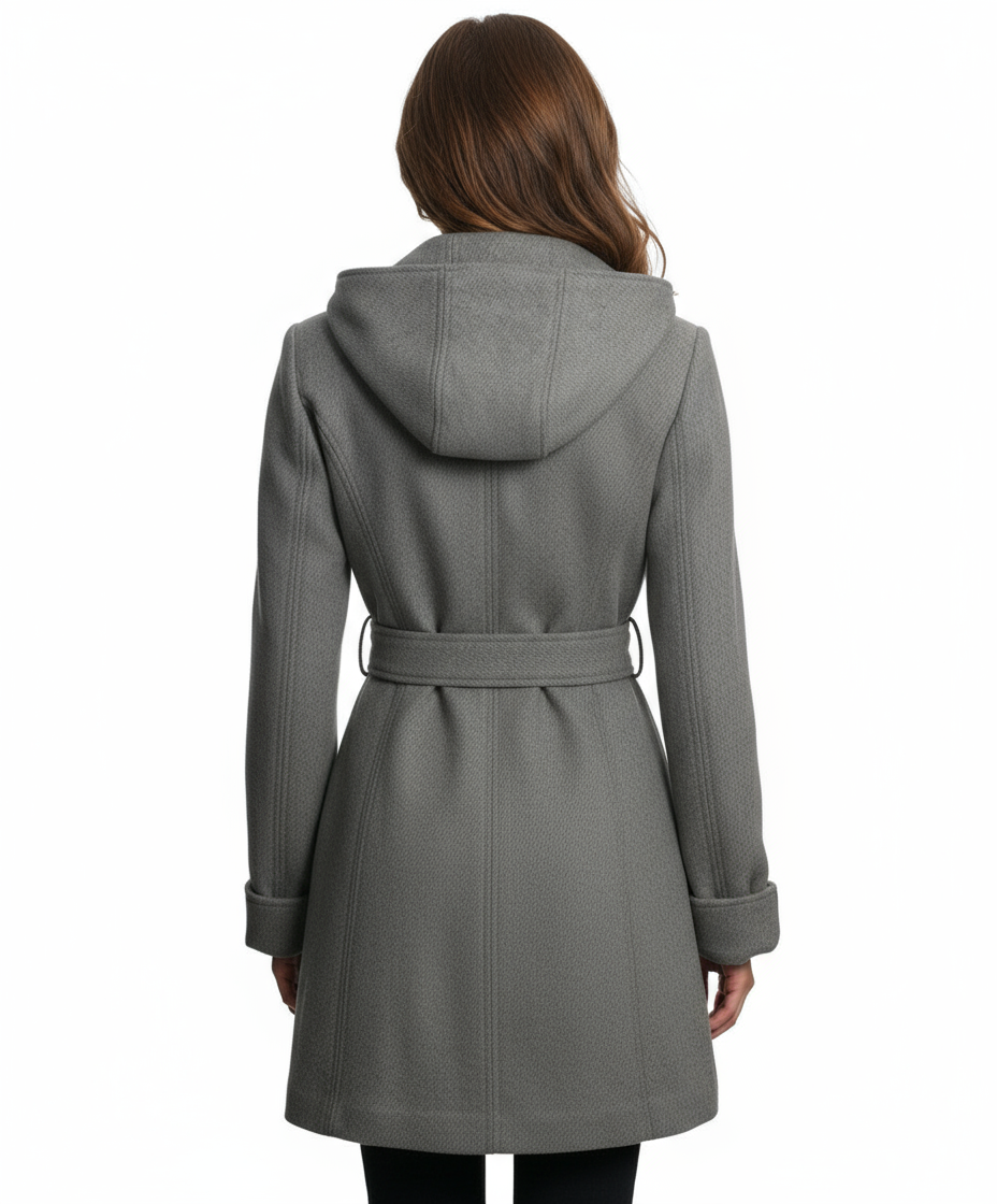 Jessica Simpson Double Breasted Hooded Coat, Heather Grey