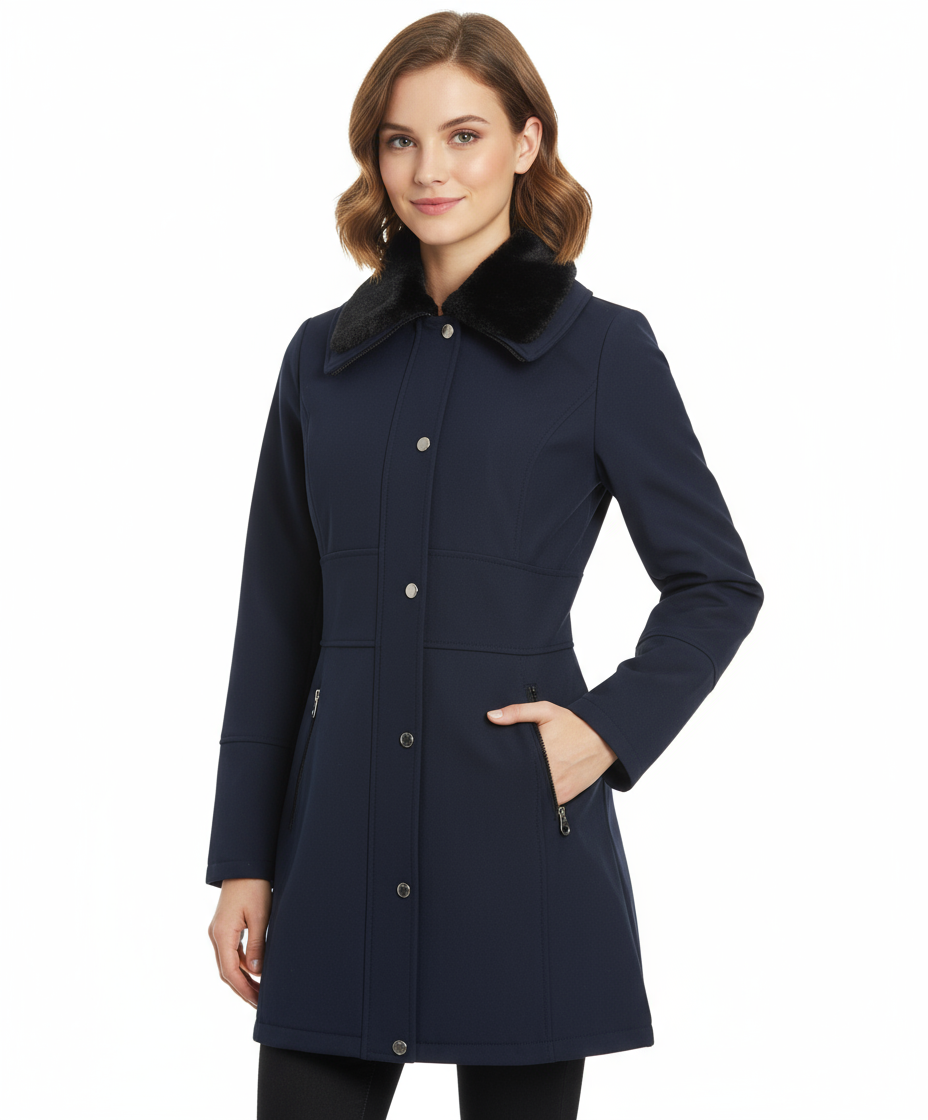 Jessica Simpson Soft Shell Coat, Navy