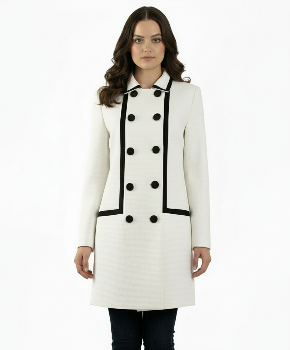 Lucy Paris Double Breasted Textured Trench Coat