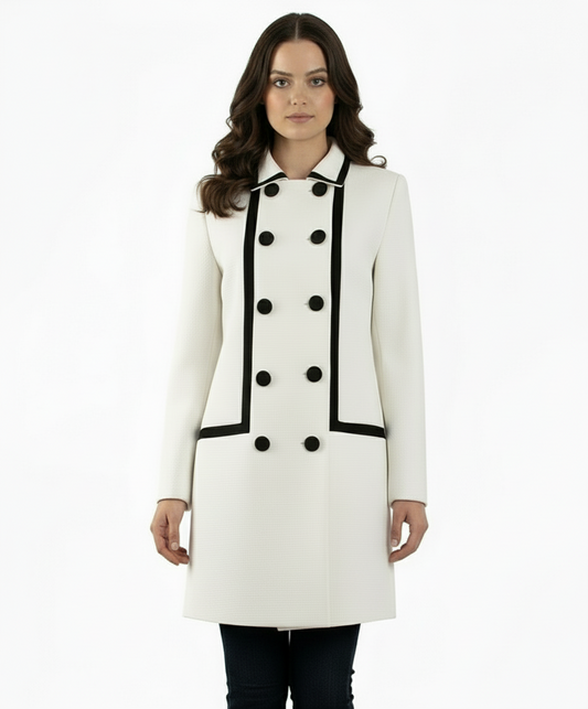 Lucy Paris Double Breasted Textured Trench Coat