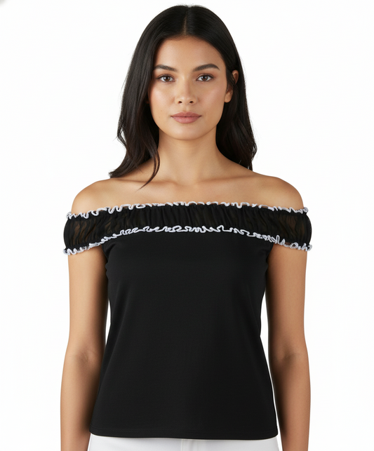 Shelly M. Couture Ruffle Off-Shoulder Top