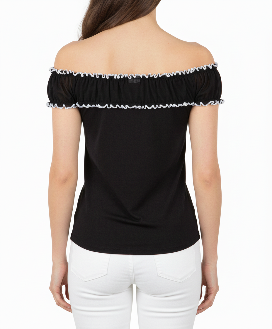Shelly M. Couture Ruffle Off-Shoulder Top