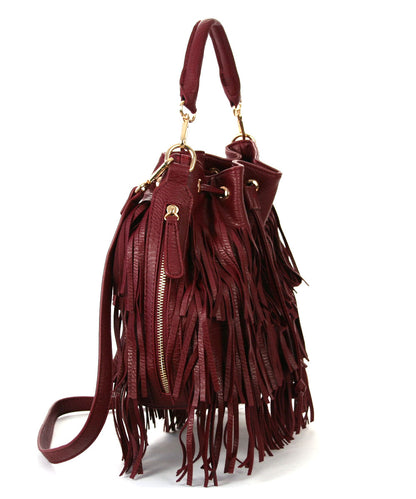Urban Expressions Arizona Fringe Cross Body Bag, Berry