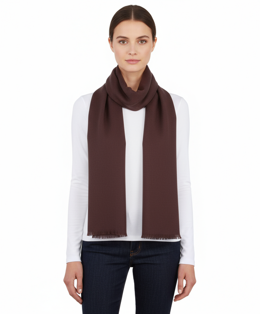 Love Quotes Rayon/Poly Blend Wrap/Scarf with Eyelash Fringe, Truffle