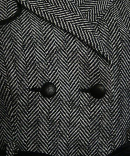 Double Zero Double Breasted A-Line Coat, Black