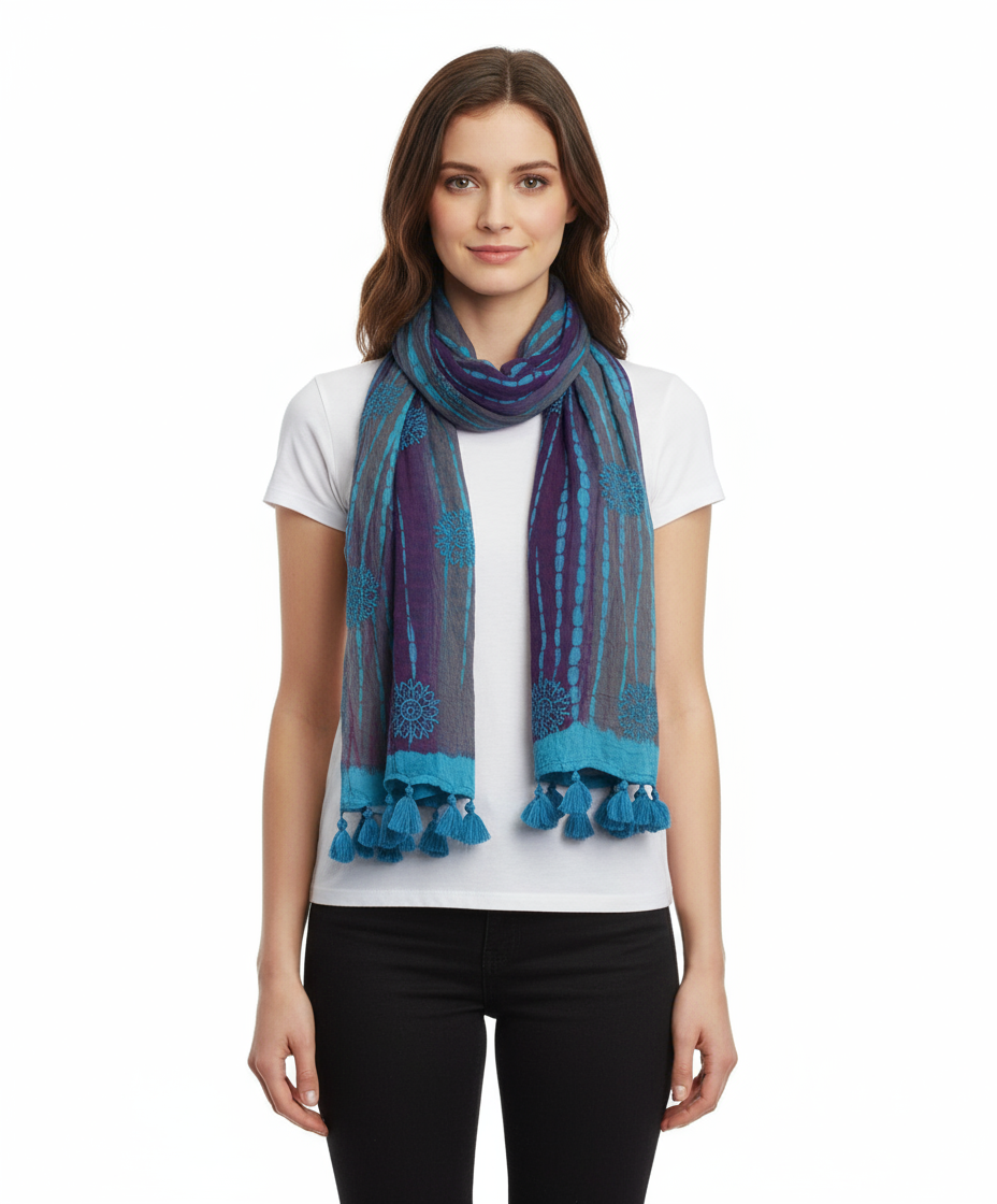 Tolani Shibori Purple Scarf