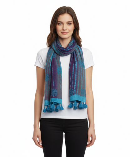 Tolani Shibori Purple Scarf