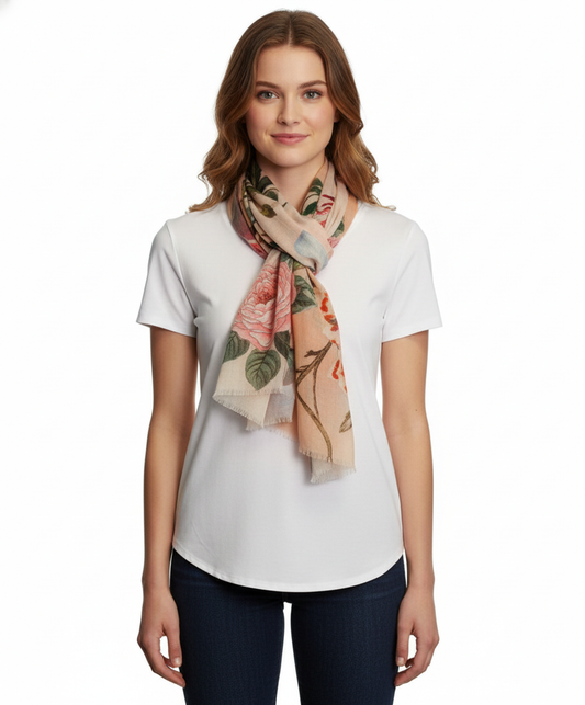 Tolani Digital Birds Scarf