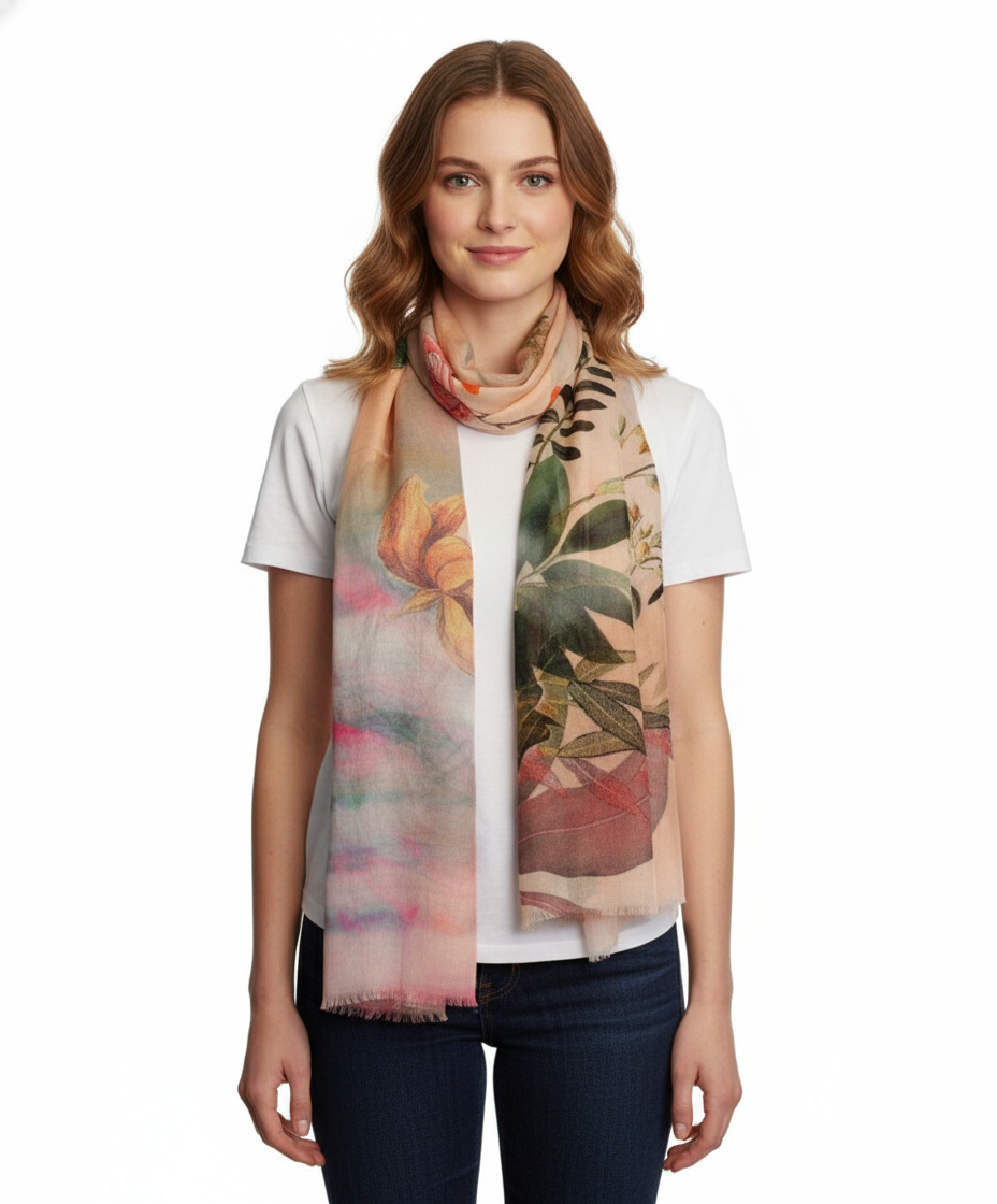 Tolani Digital Birds Scarf