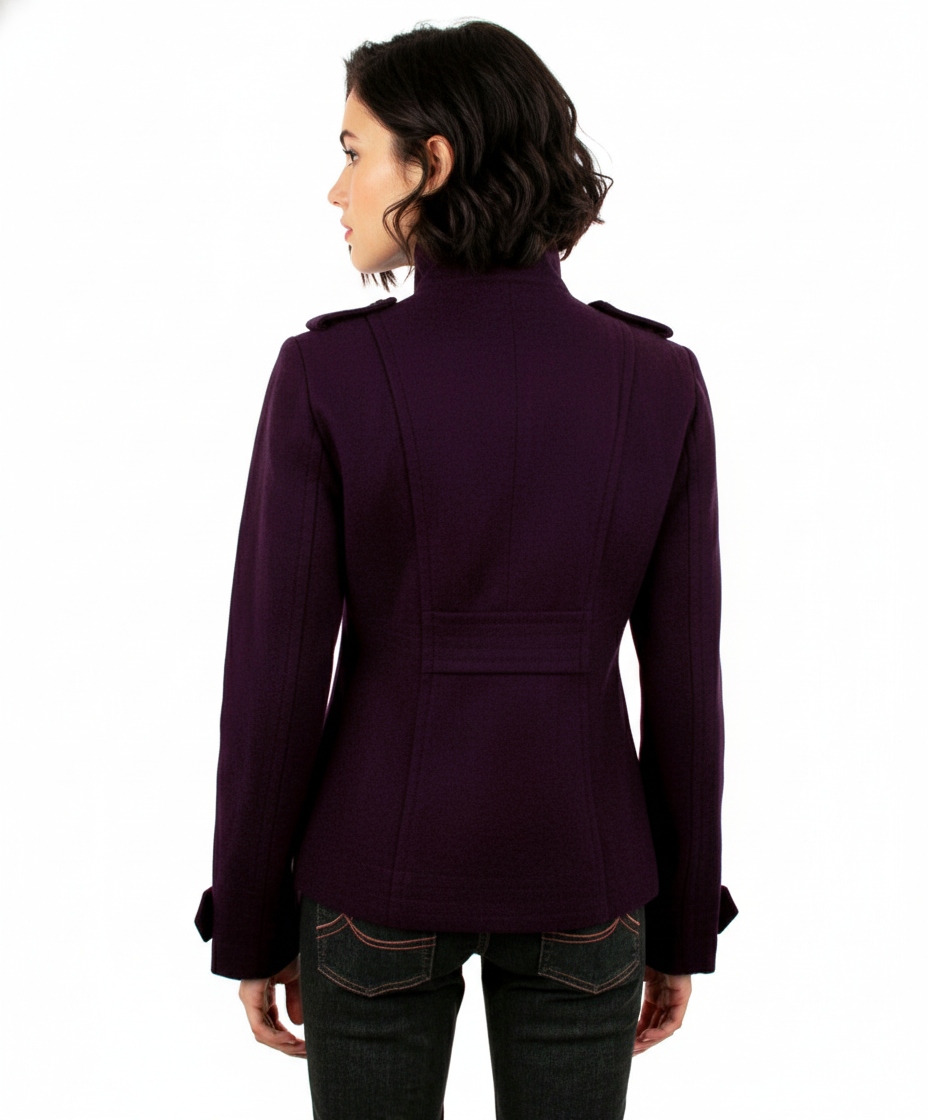 Ci Sono Purple Military Coat