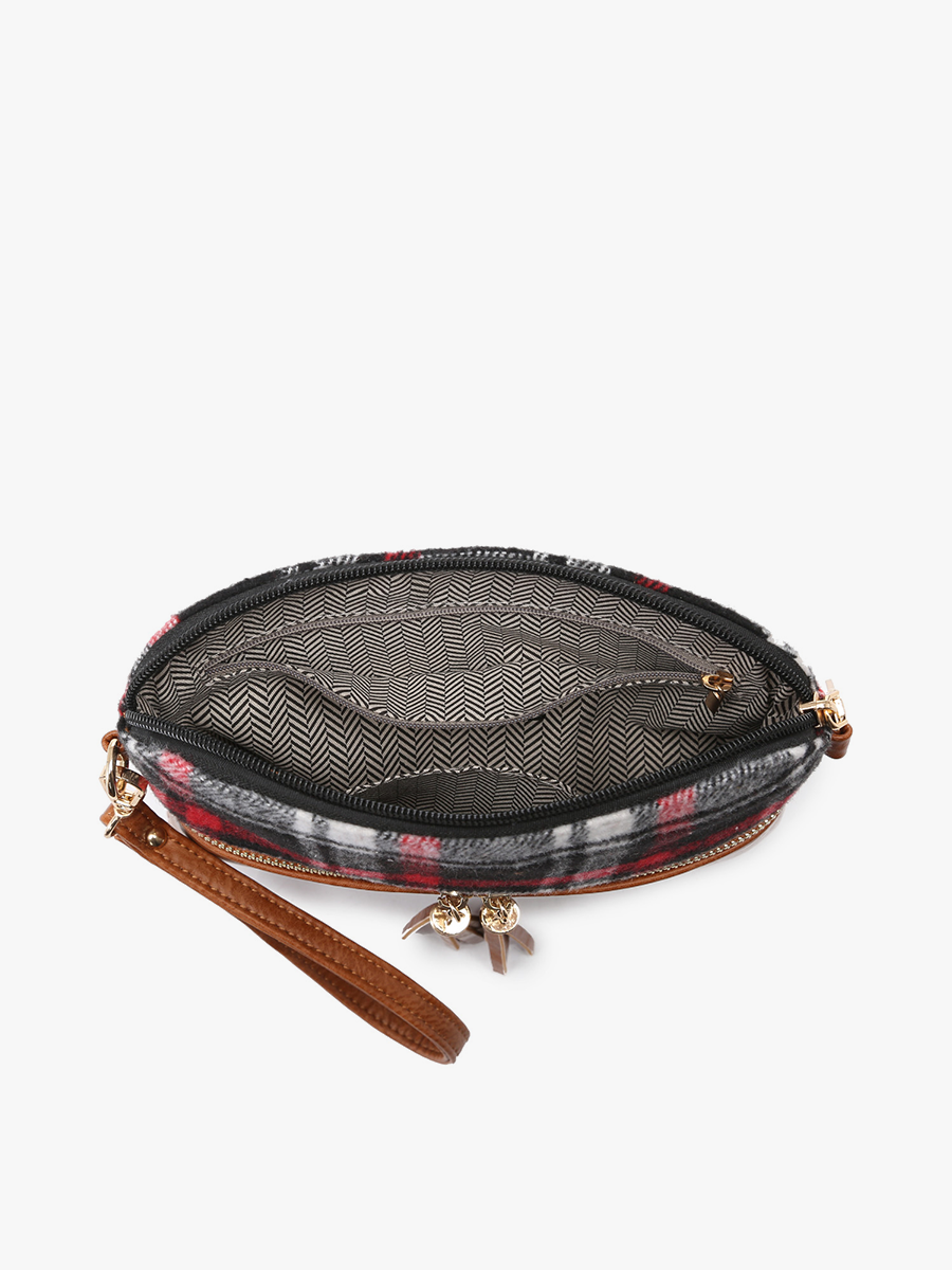 Tara Plaid Double Zip Crossbody/Wristlet