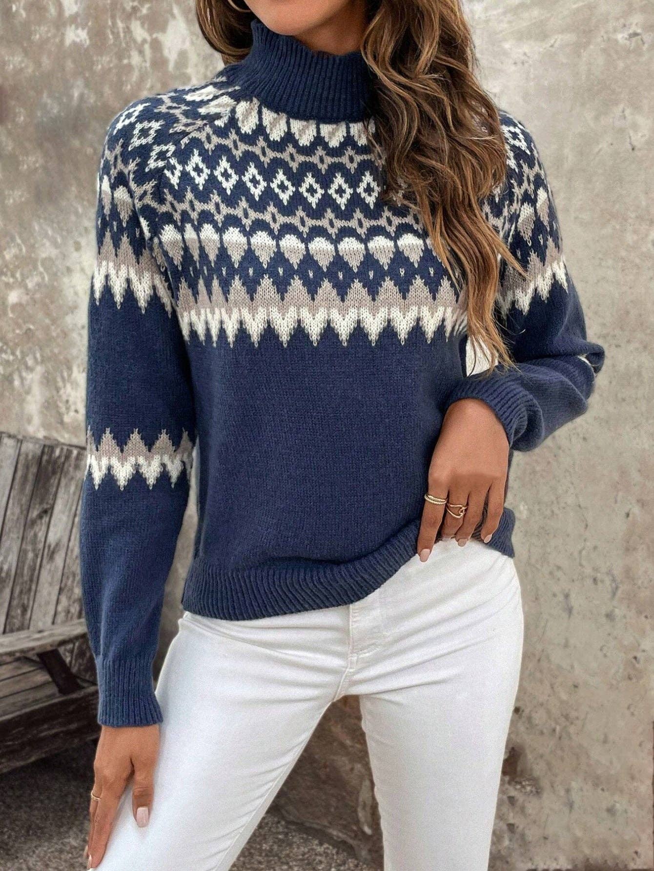 Autumn Winter Knitted Half Collar Sweater Shirt