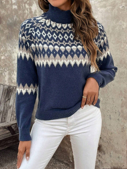 Autumn Winter Knitted Half Collar Sweater Shirt