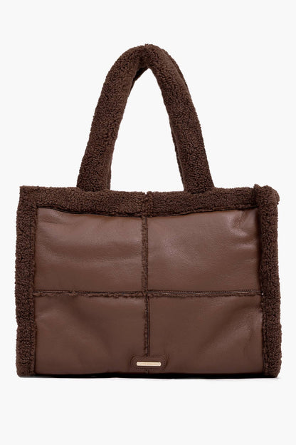 North Everyday Winter Sherpa Tote (Chocolate Brown)