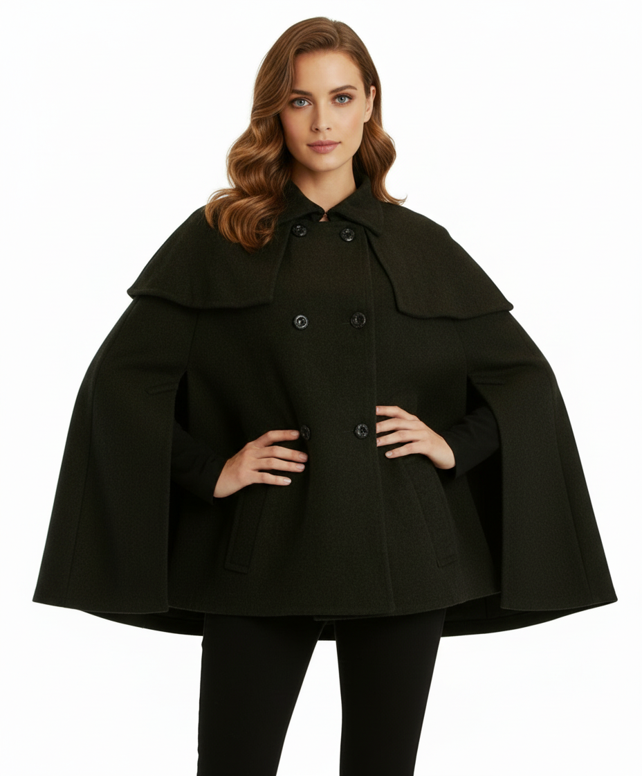 Renee C Double Breasted Cape