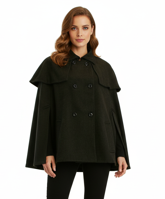 Renee C Double Breasted Cape